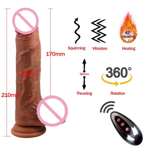 Sxbay Heating Vibration Electric Dildos Remote Control P Telescopic Dildo A Toy Realistic Dildo for Women