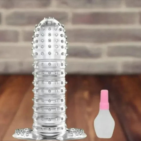 Washable Reusable Silicon Crystal Spike Condom WITH LUBE GEL