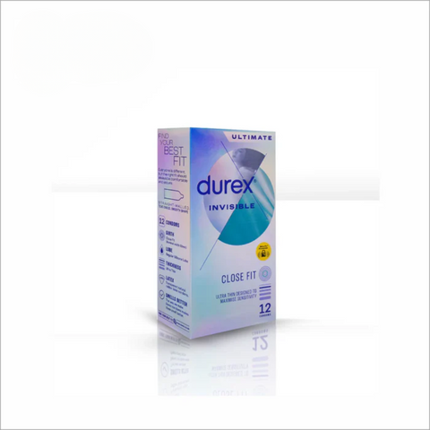 Durex Invisible Ultimate Close Fit Condom, 12-Pack