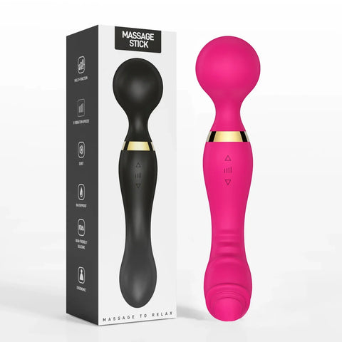 Double-Ended 2-in-1 Wand Vibrator ✨💜 Dual Pleasure & Ultimate Relaxation! 🔥💃