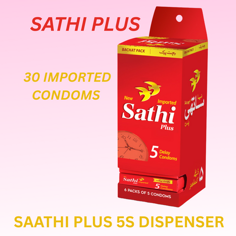 Sathi Plus Condom Dispenser - Pack of 5 - 30 Pieces (6 x 5's)