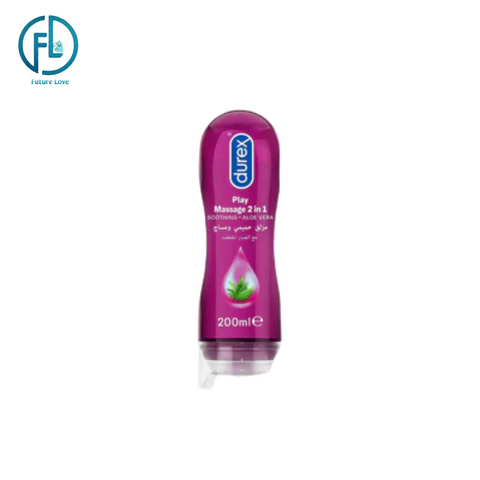Durex Play Massage 2-In-1 Intimate Lube & Massage Gel, Aloe Vera, 200ml
